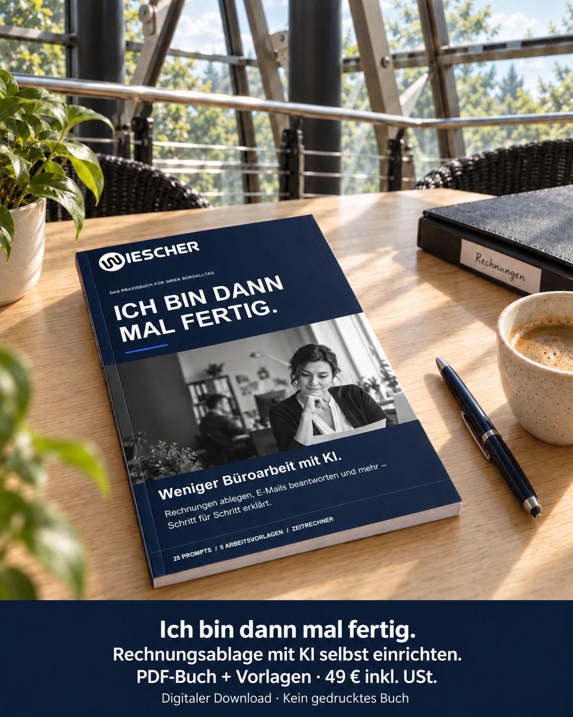 Ich bin dann mal fertig. – Buchdarstellung im WIESCHER Meetingpoint. Digitales PDF mit Vorlagen für 49 Euro, kein gedrucktes Buch.